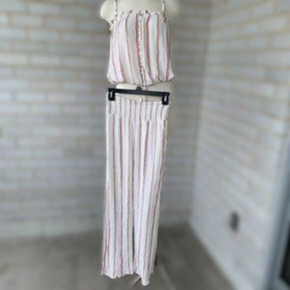 Elan Pants - ELAN 2-Piece Pants Set – Rayon Wide Leg Pants & Elastic Waist Top – Size S